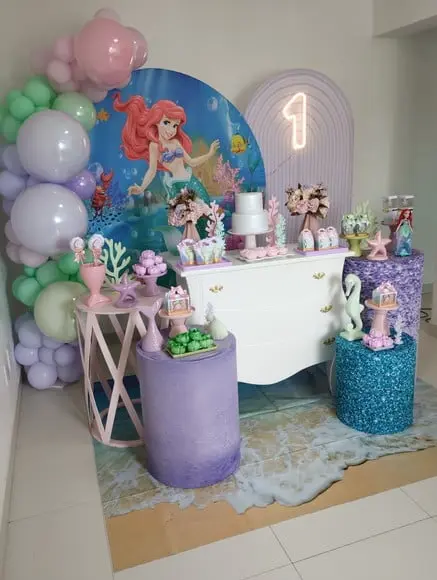 Festa a Pequena Sereia com Decoração de Balões