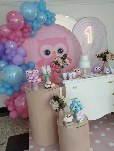 Festa Coruja com Decoração de Balões