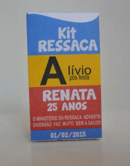 Kit Caixinha Ressaca 24 Unidades + 48 Toppers Festa Boteco