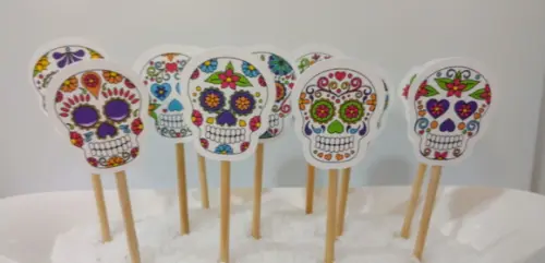 Kit Festa Caveira Mexicana 24 Caixinhas + 48 Toppers