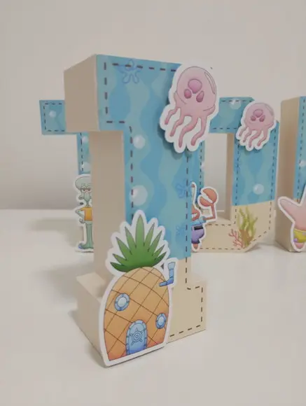 Letra 3 D Bob Esponja