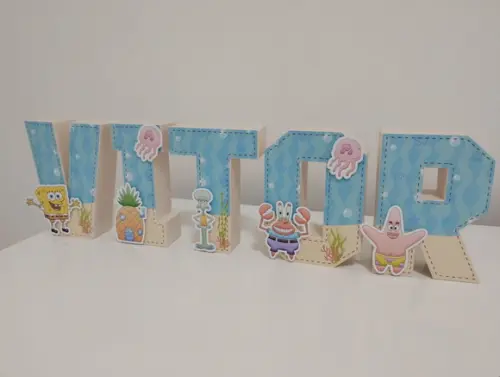 Letra 3 D Bob Esponja