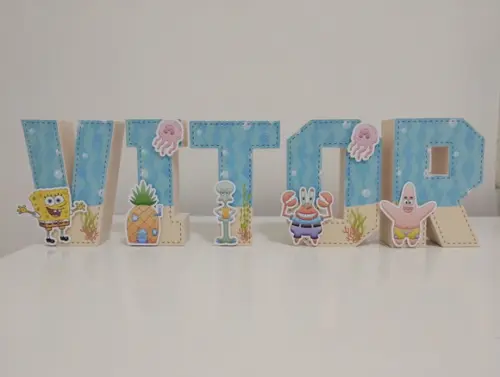 Letra 3 D Bob Esponja