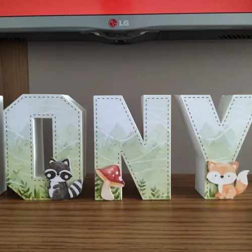 Letras 3 D Tema Bosque Encantado