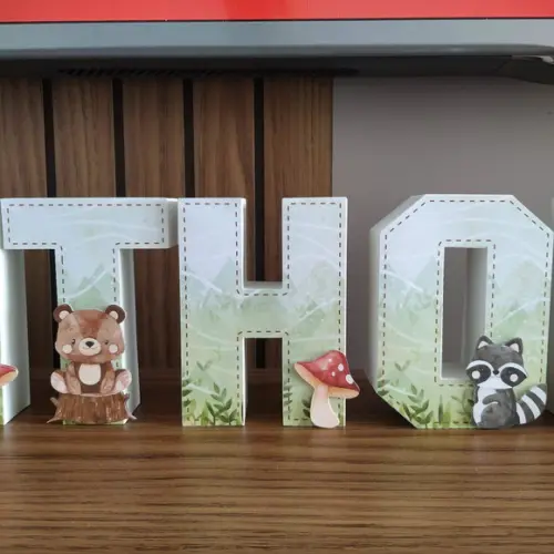 Letras 3 D Tema Bosque Encantado