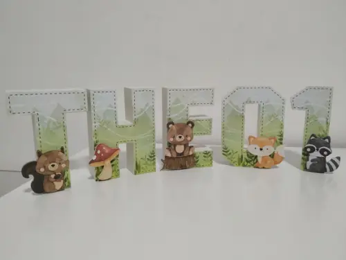 Letras 3 D Tema Bosque Encantado