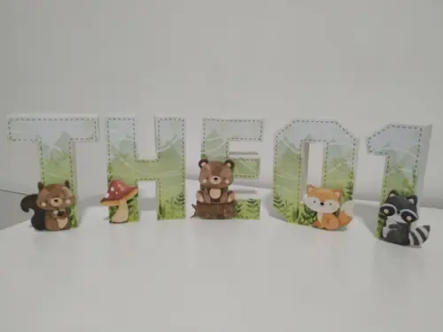 Letras 3 D Tema Bosque Encantado