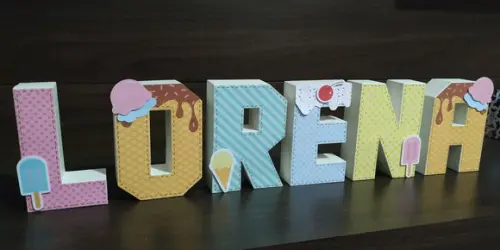 Letras 3 D Tema Sorvete