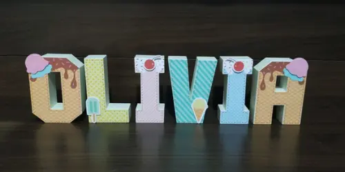 Letras 3 D Tema Sorvete