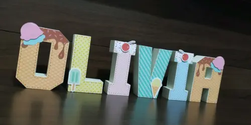 Letras 3 D Tema Sorvete