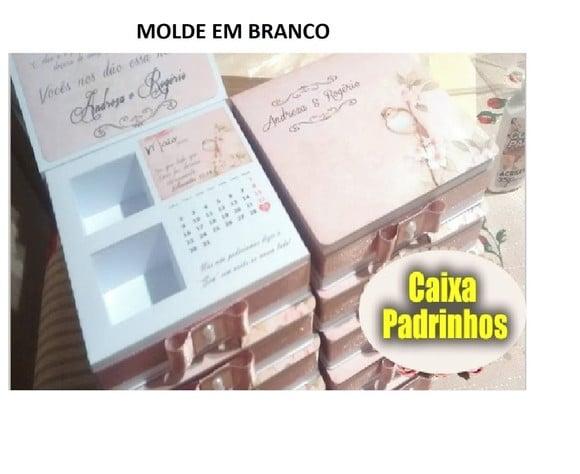 Arquivo de Corte Caixa 02 Bombons Padrinho Casamento