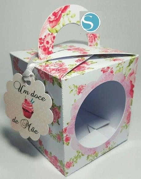 Arquivo Silhouette Caixa Cupcake Dia das Mães 2