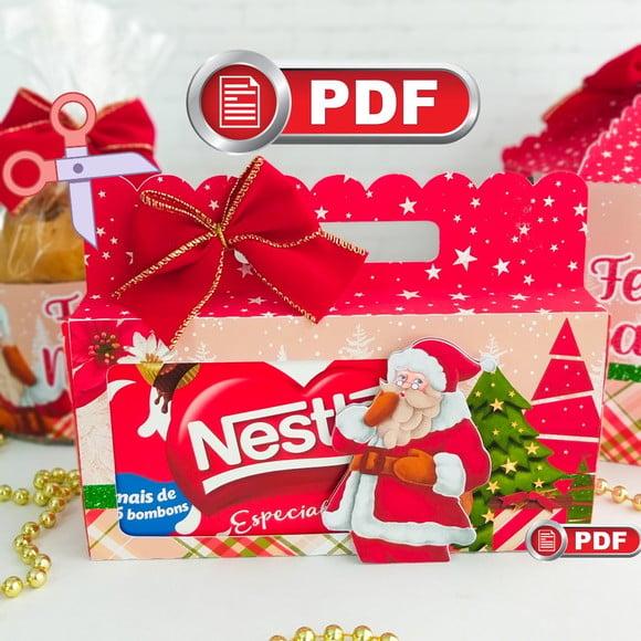 Arquivo pdf Embalagem para Bombom Natal Tesoura