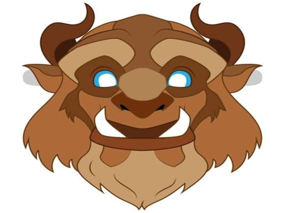 Arquivo pdf Máscara Infantil Fera (bela e a Fera)
