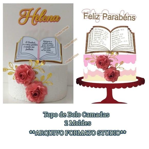 Arquivo Silhouette Topo Bolo Camadas Biblia 2 Arquivos