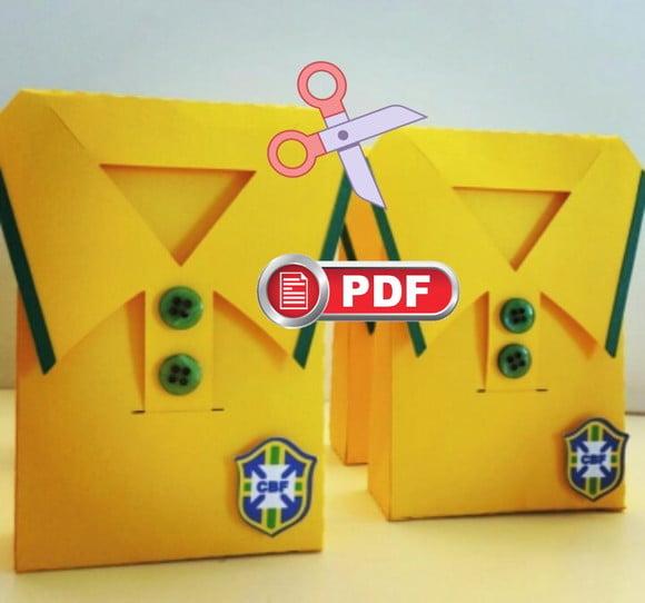Arquivo pdf Caixinha Camisa Futebol Brasil Copa do Mundo