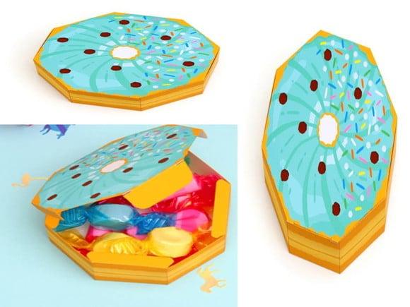 Arquivo pdf Caixinha Mini Pizza ou Donut 3d