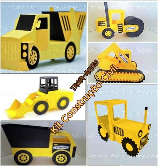 Arquivo de Corte Silhouette Kit Trator de Construção 2