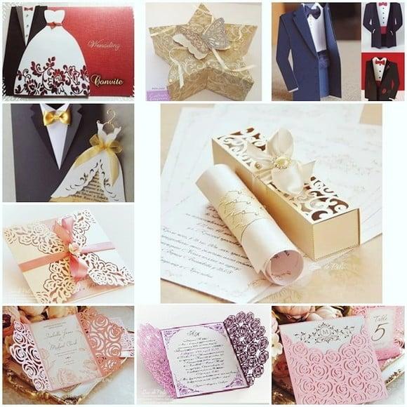 Kit 10 Arquivos Casamento Caixas Convites Envelopes