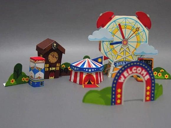 Arquivo pdf Papercraft Maquete Parque de Diversão