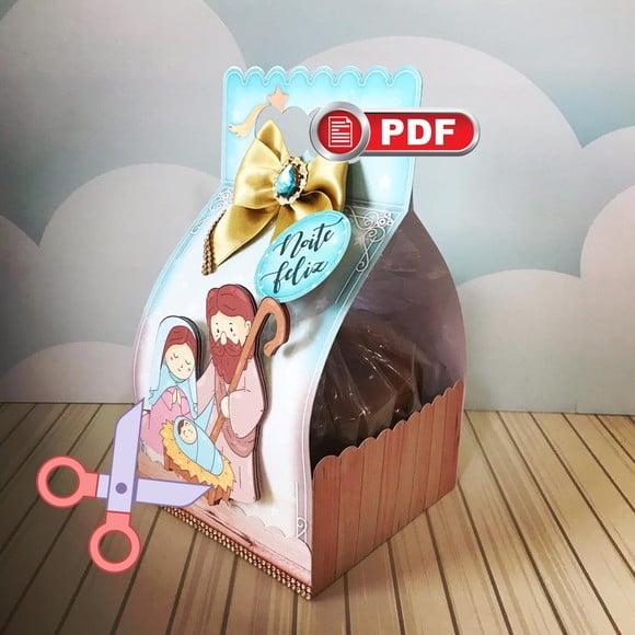 Arquivo pdf Sacolinha Panetone 500g Natal Tesoura