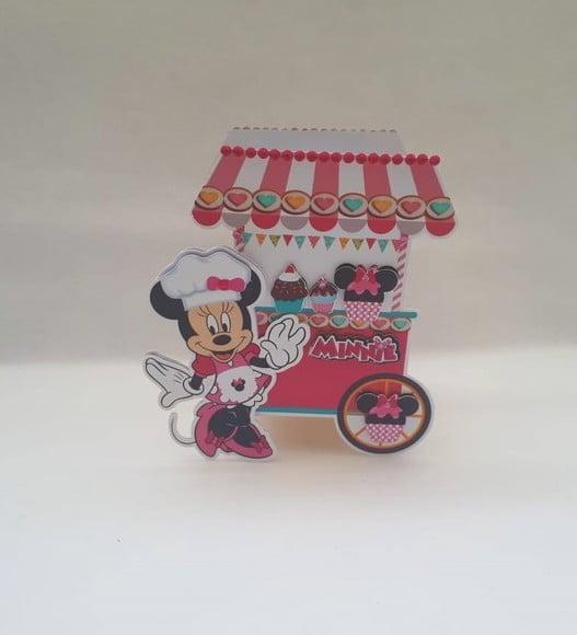 Arquivo De Corte Caixa Carrinho Pipoca Minnie Confeitaria