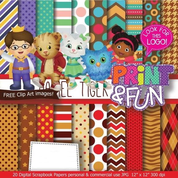 Kit Papel Digital Scrapbook Daniel Tigre