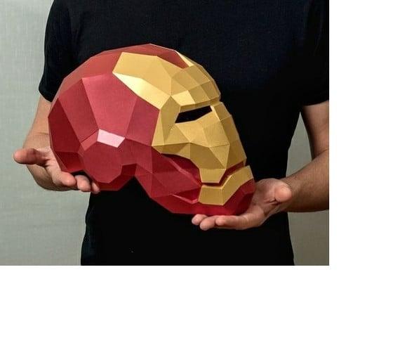 Arquivo pdf Papercraft Mascara Homem de Ferro 3d