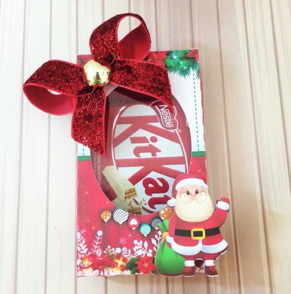 Molde para Corte Caixa para Kit Kat Natal