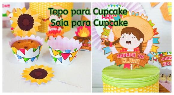 Arquivo Silhouette Topo e Saia para Cupcake Festa Junina