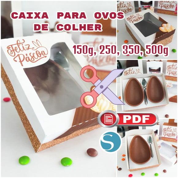 Caixa para Ovos de Colher 150g, 250, 350, 500g - Arquivo pdf