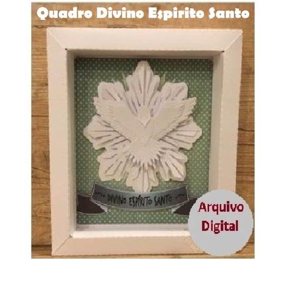 Arquivo Silhouette Quadro Divino Espirito Santo