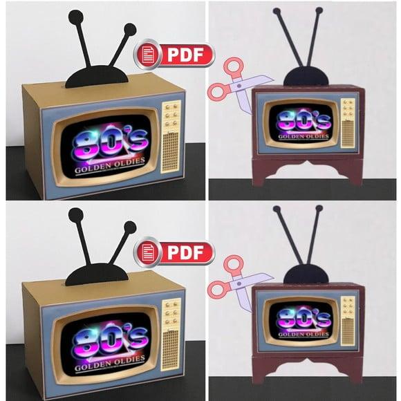 Caixinha Tv Retrô Anos 80 - Arquivo pdf Corte com Tesoura