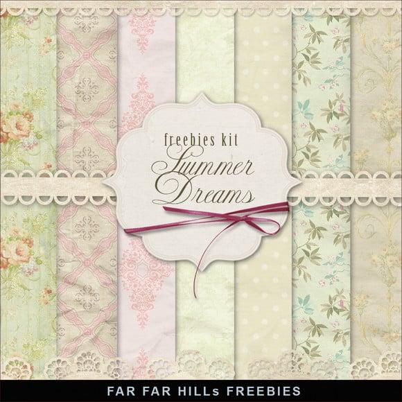 Kit Papel Digital Floral Envelhecido Verde Pastel 2