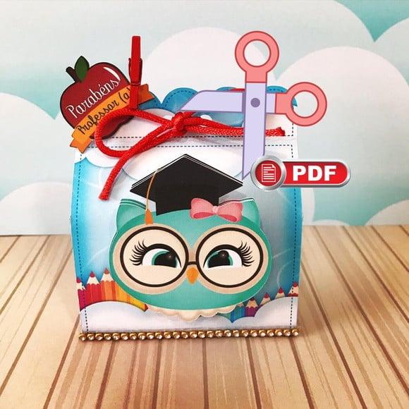 Arquivo em pdf Sacolinha Porta 1 Bombom Professores