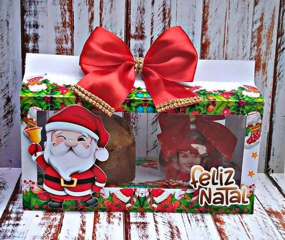Molde para Corte Caixa Mini Panetone e Esfera Natal
