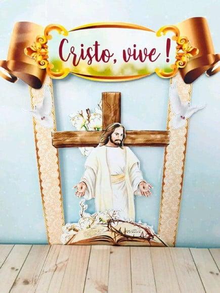 Arquivo Silhouette Topo de bolo Jesus Cristo Vive