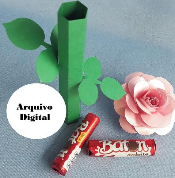 Arquivo Silhouette Rosa batom para chocolates