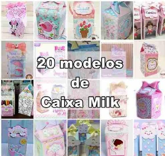 Super Kit 20 Caixa Milk Normal e com Visor Arquivo Silhouett