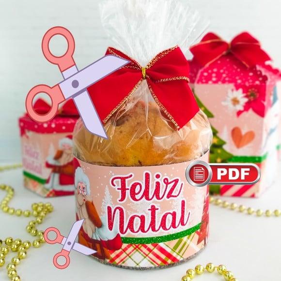 Arquivo pdf Saia para Panetone 400g Natal Tesoura