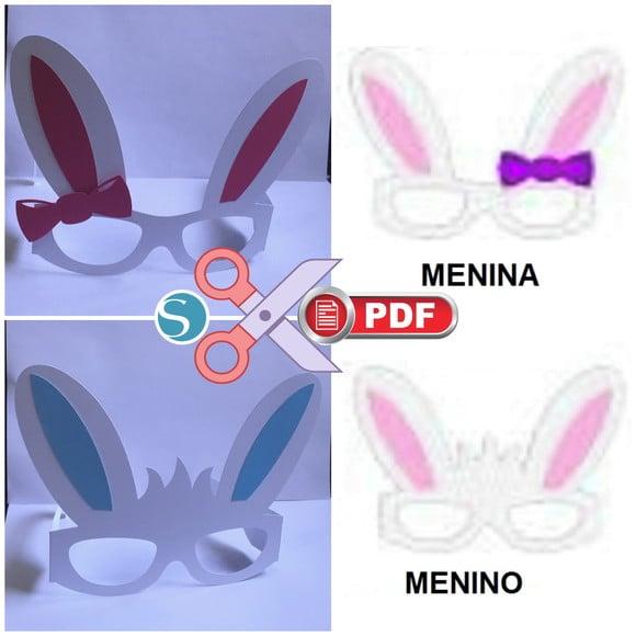 Mascara Oculos Coelho Pascoa Arquivo pdf / Corte Tesoura