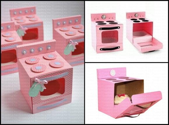 Arquivo de Corte Fogão Caixa para Cupcake 2 Moldes