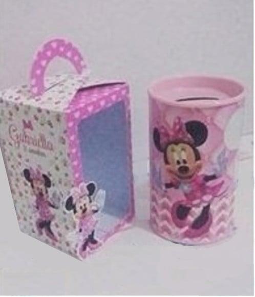 Arquivo Silhouette Caixa Minnie Rosa com Arte Cofre Mamadeir