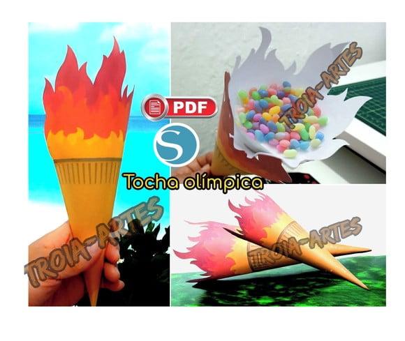 Arquivo de Corte Studio e pdf Tocha Olímpica 3d Olimpiada