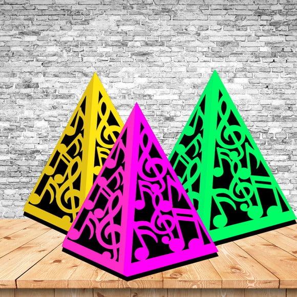 Arquivo Silhouette Caixa Cone Piramide Rendada Festa Neon