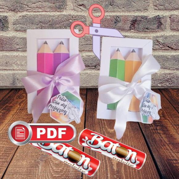 Arquivo em pdf Caixa Porta Baton Dia do Professor - Tesoura