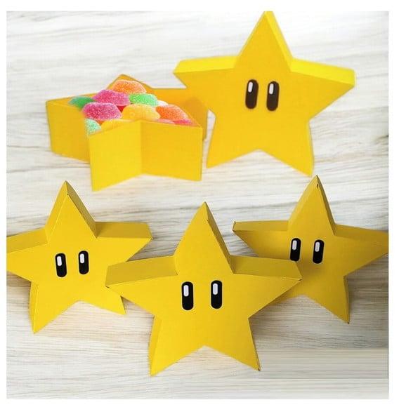 Arquivo de Corte Silhouette Caixa Estrela Mario Bros