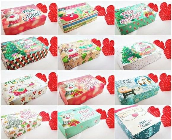 Arquivo Silhouette Caixas para Bombom ou Presente Natal