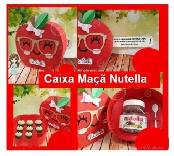 Arquivo Silhouette Caixa Maçã Nutella Professores