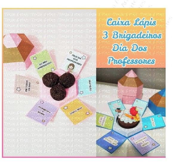 Arquivo Silhouette Caixa Lápis Explosão Dia dos Professores